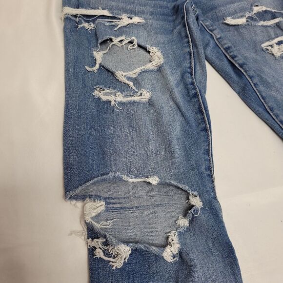 AMERICAN EAGLE jeans distressed destroyed super hi-rise stretch jegging 4 - Picture 3 of 10